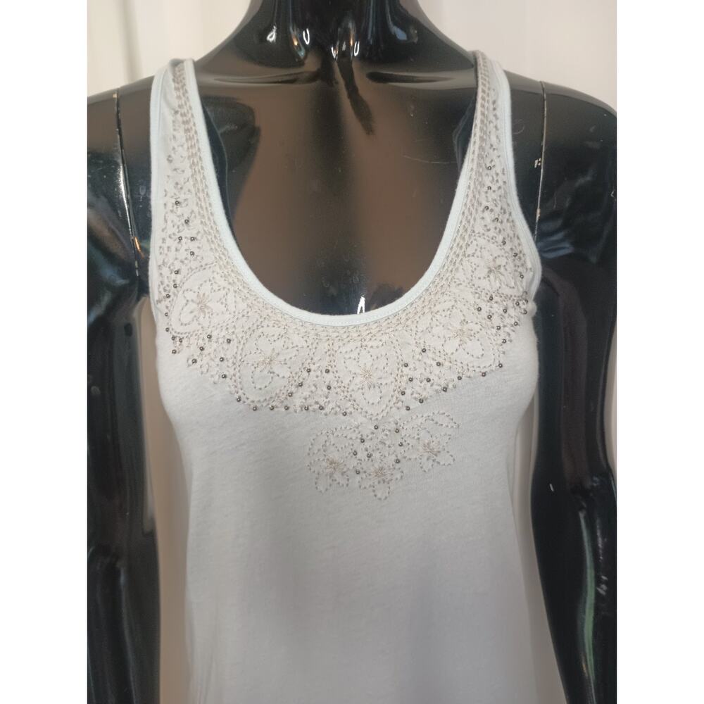 American Eagle Womens Y2K Embroidered Beaded Tank Top Scoopneck Boho Layers 2009 - Picture 2 of 10